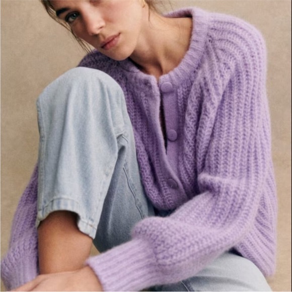 Sezane Emile Cardigan in wisteria - Picture 1 of 8